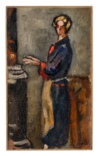 Femme Se Chauffant Près Du Poêle , 1933
