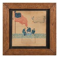 Long May it Wave over the Soldier's Grave . Civil War soldier folk art drawing.