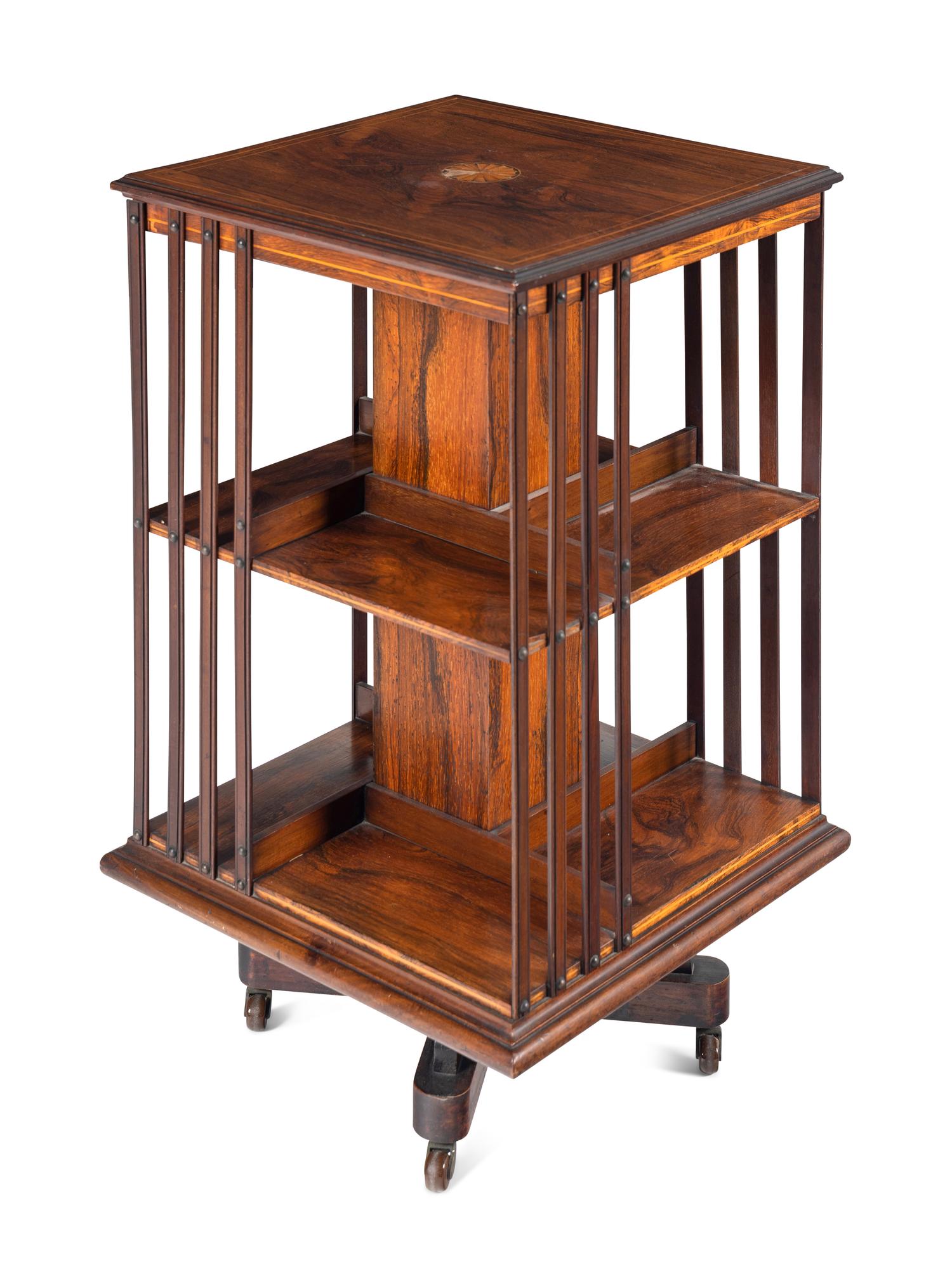 An English Rosewood Revolving Bookcase