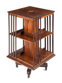 An English Rosewood Revolving Bookcase