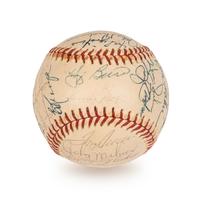 A 1973 New York Mets Team Signed Autograph Baseball (Willie Mays' Last Season, Beckett Authentication Services Letter BAS Certified)