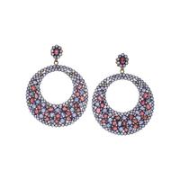 STERLING SILVER, YELLOW GOLD AND MULTIGEM SET