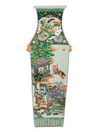A Chinese Export Famille Verte Porcelain Vase