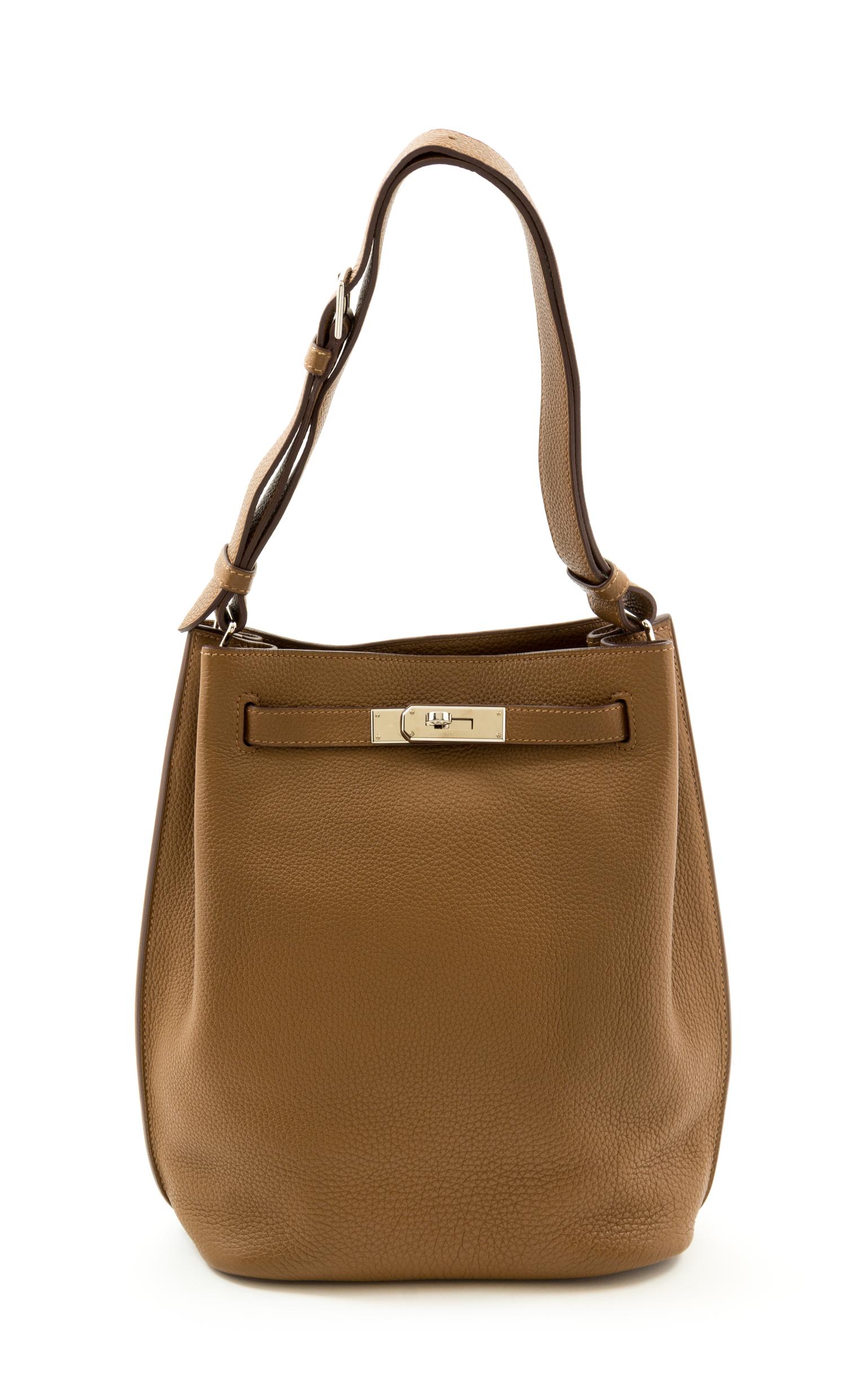 An Hermès Kraft Togo So Kelly 22cm Bag, 9" x 12" x 5".