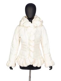 Moncler, Scallop-Edge Cream Puffer Jacket