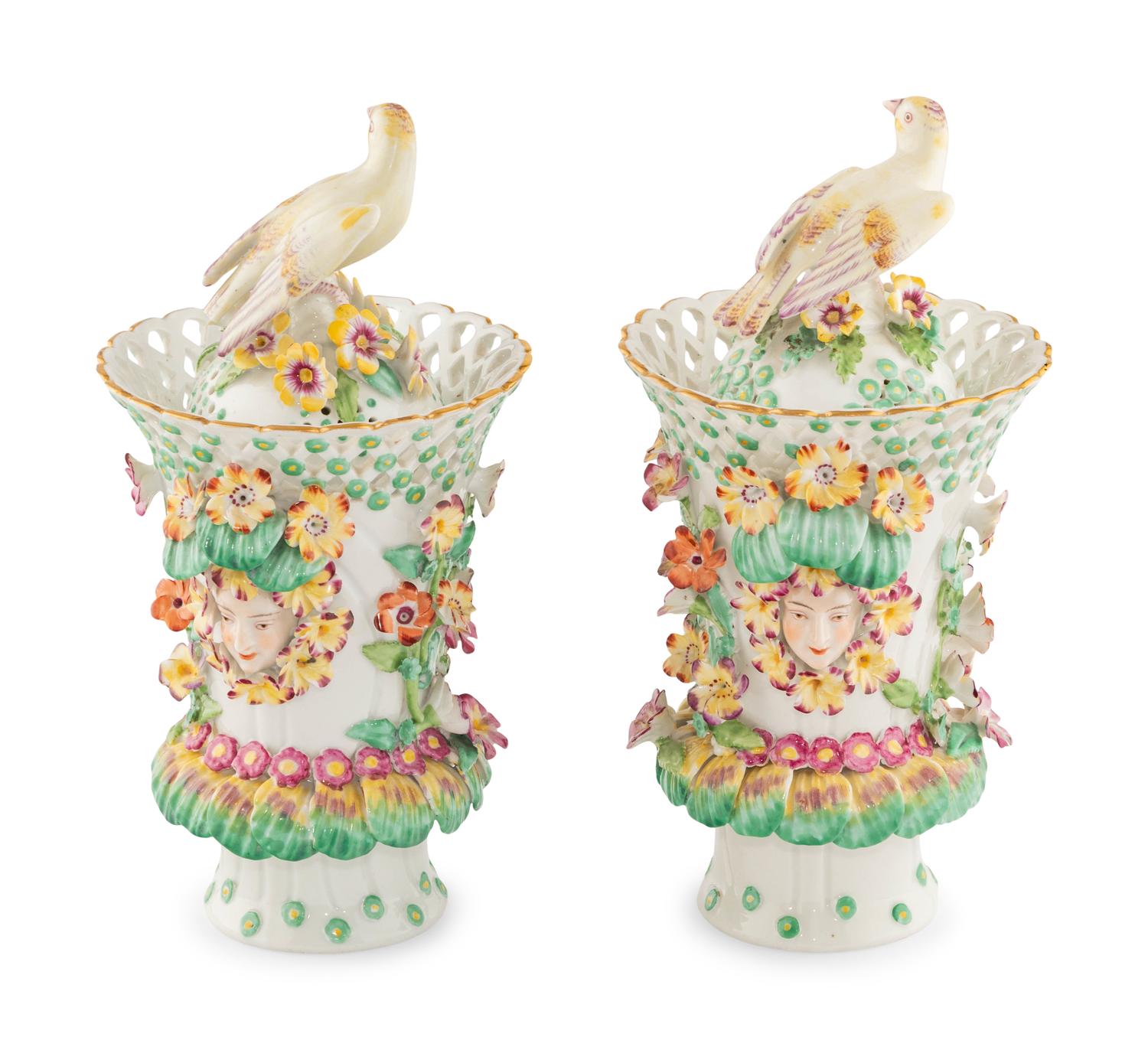 A Pair of Samson Porcelain Urns