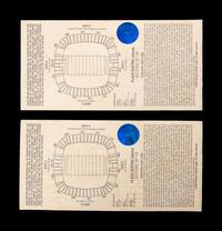 A Group of Two 2001 Super Bowl XXXVI On Site Silver Tickets (Tom Brady's First Super Bowl Victory, MVP),
