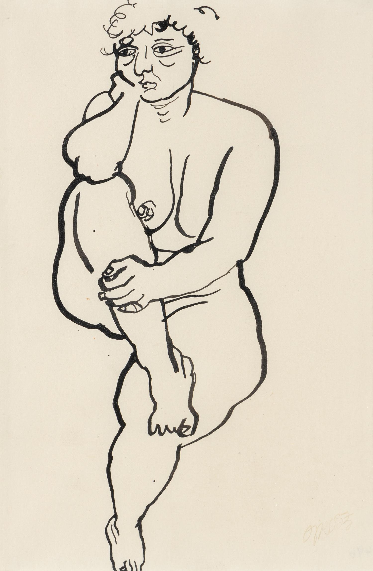 Hockender Weiblicher Akt (Crouching Female Nude) , 1915