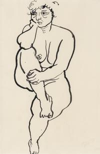 Hockender Weiblicher Akt (Crouching Female Nude) , 1915