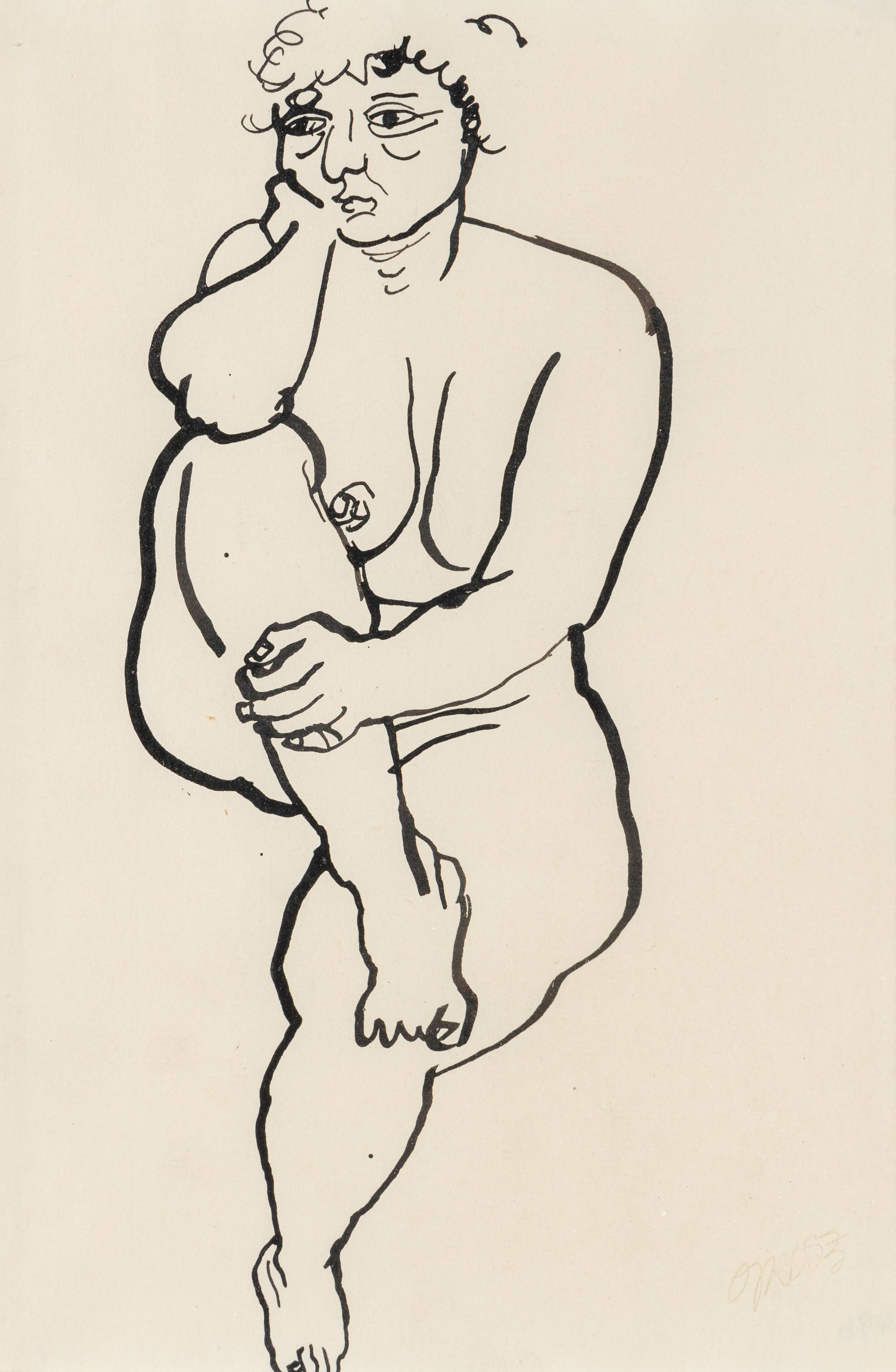 Hockender Weiblicher Akt (Crouching Female Nude) , 1915