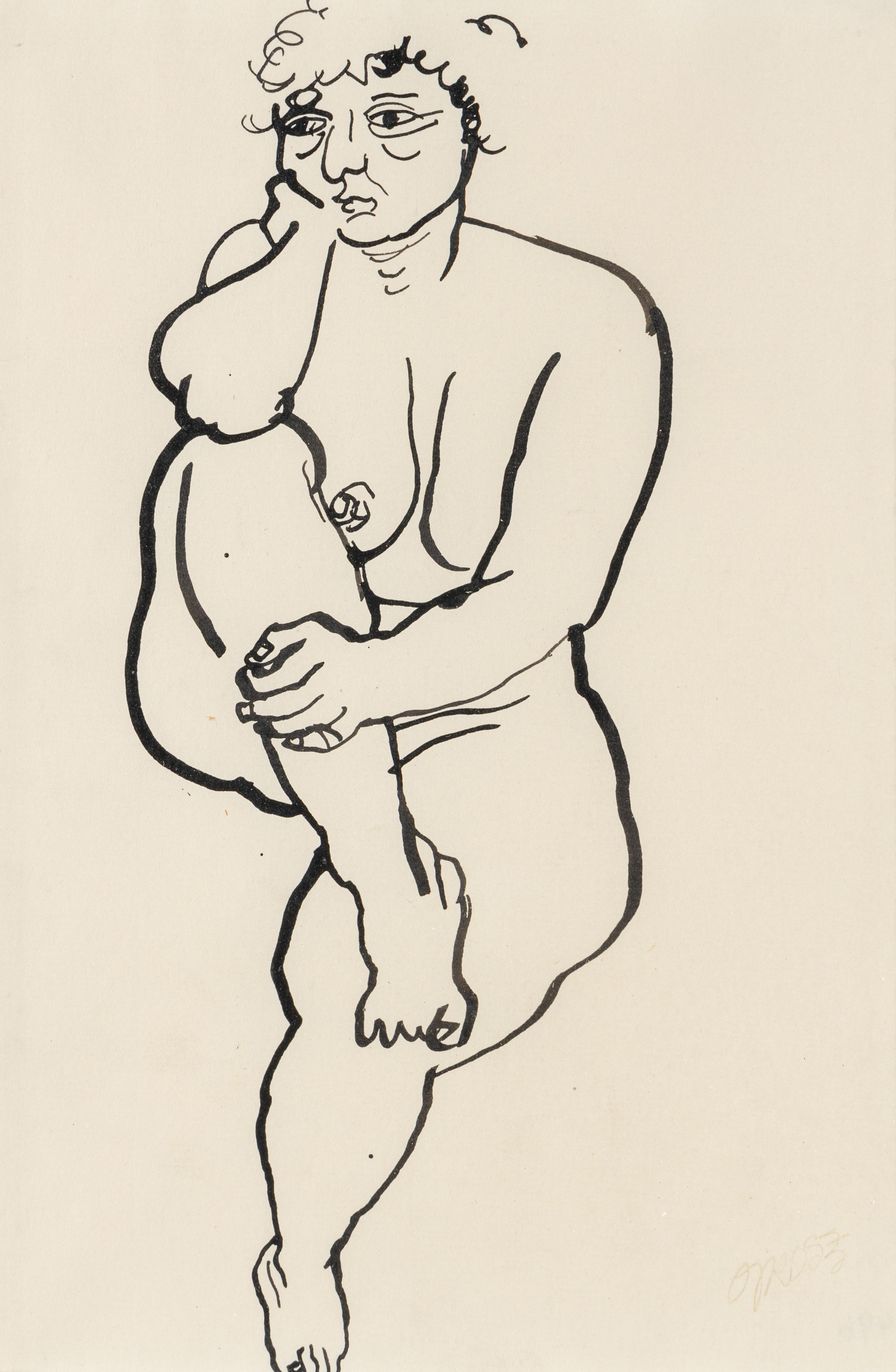 Hockender Weiblicher Akt (Crouching Female Nude) , 1915