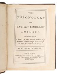 NEWTON, Isaac, Sir (1642-1727). The Chronology of Ancient Kingdoms Amended . London: J. Tonson et al, 1728.