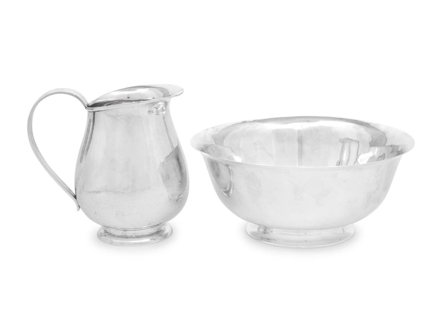 A Porter Blanchard Silver Pitcher and Basin