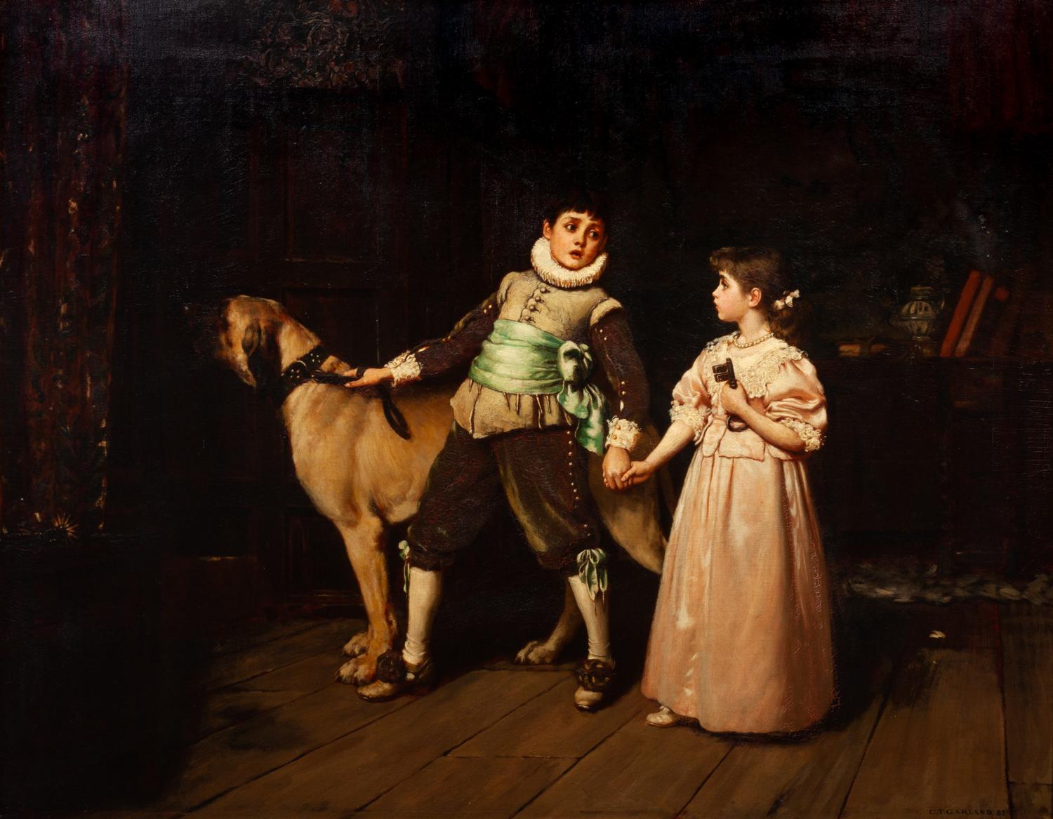 A Painting depicting a Mastiff 34 3/4 4x 44 1/4 inches. — Charles Trevor Garland (British, 1851-1906)
