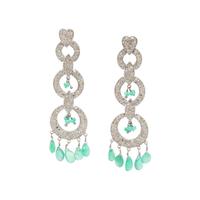 DIAMOND, COLORED DIAMOND AND EMERALD EARRINGS