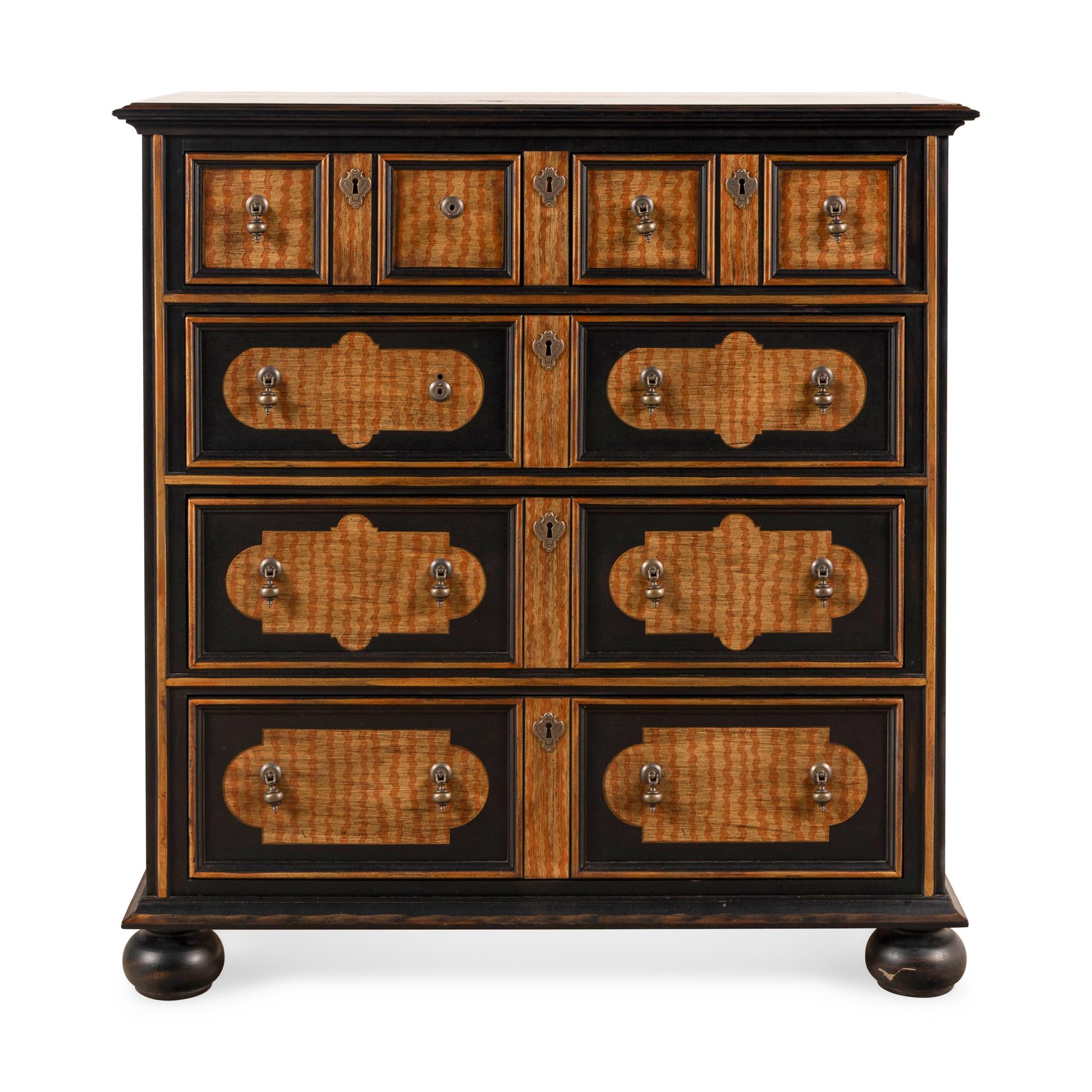 A William and Mary Style Painted Chest of Drawers
