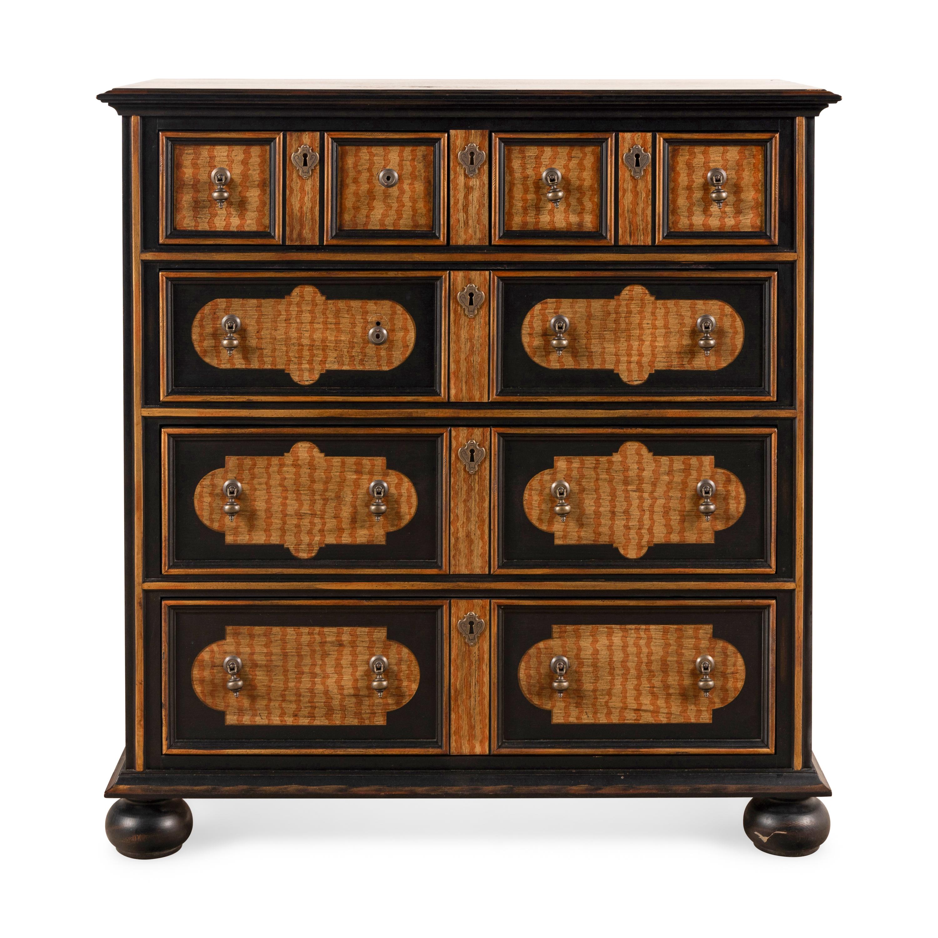 A William and Mary Style Painted Chest of Drawers