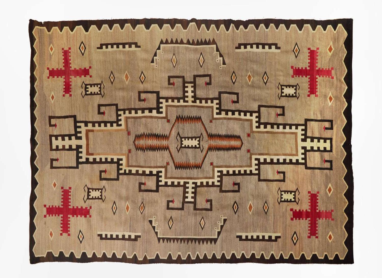 A fine large Navajo woven rug, early 20th century