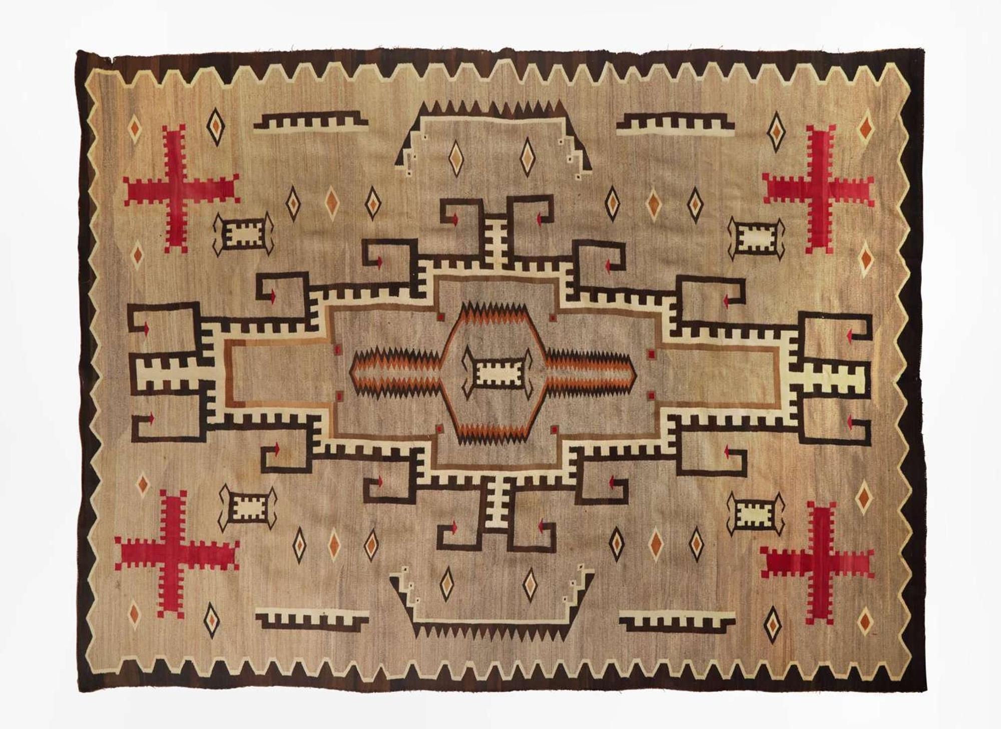 A fine large Navajo woven rug, early 20th century