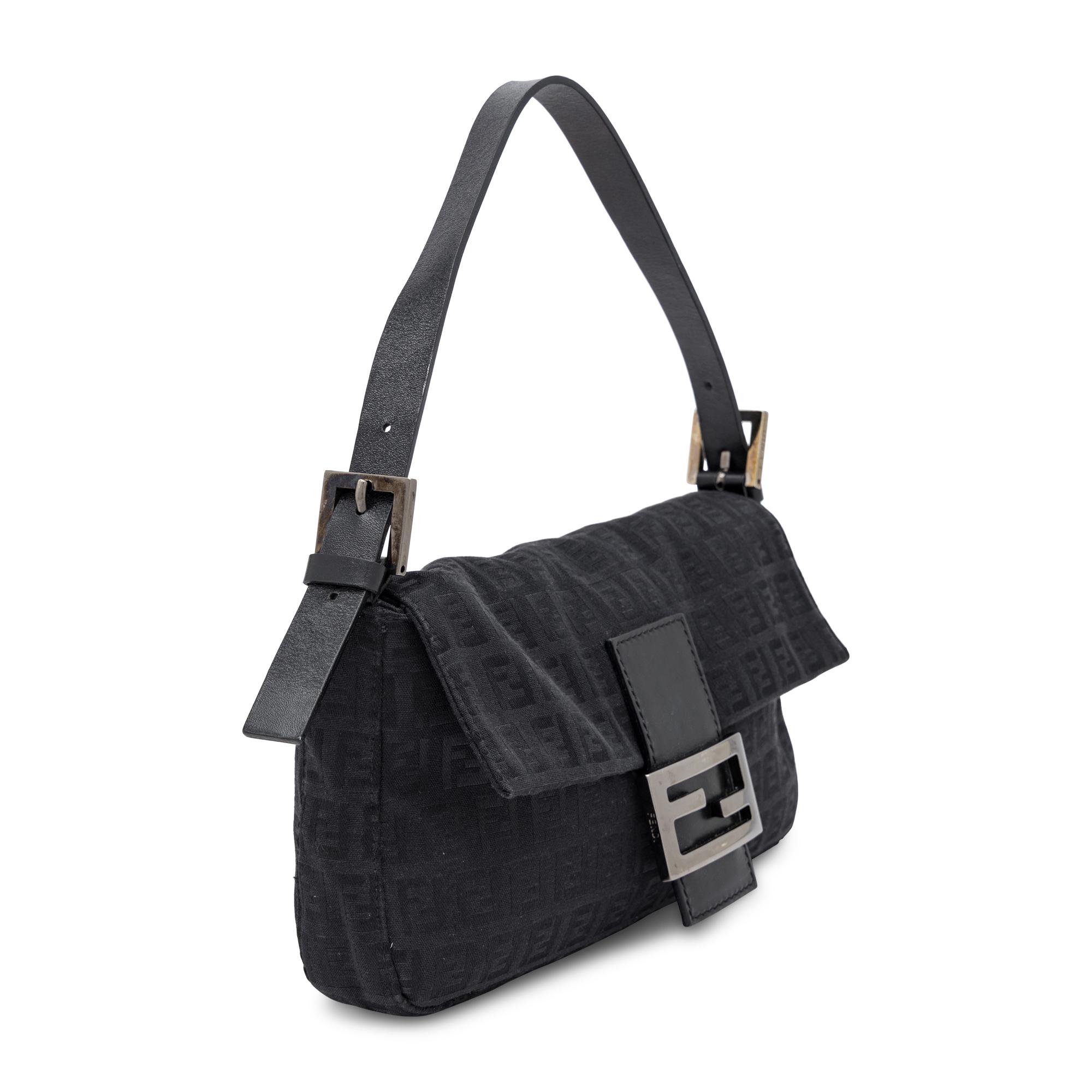 Fendi, Baguette in Black Monogram Jacquard
