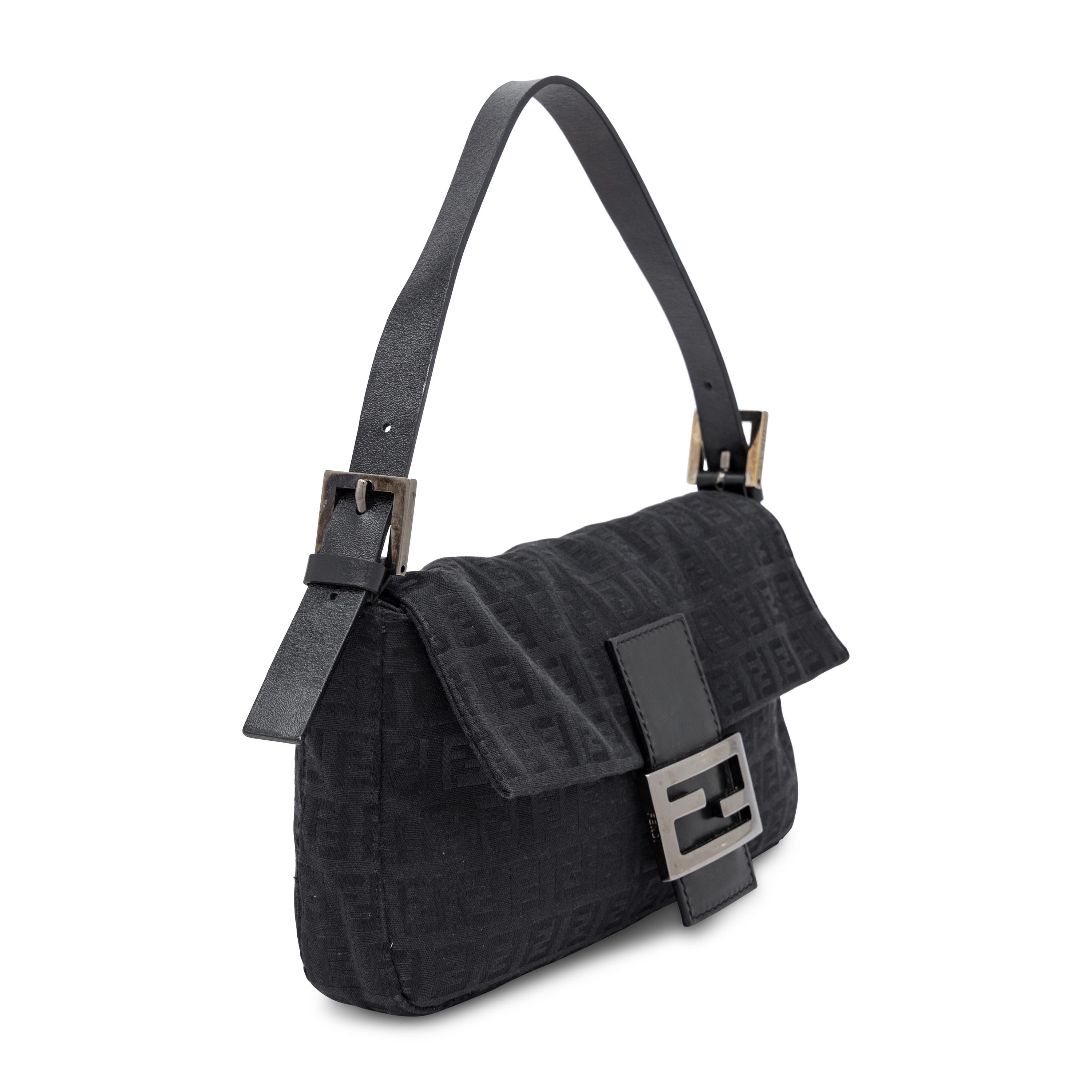 Fendi, Baguette in Black Monogram Jacquard