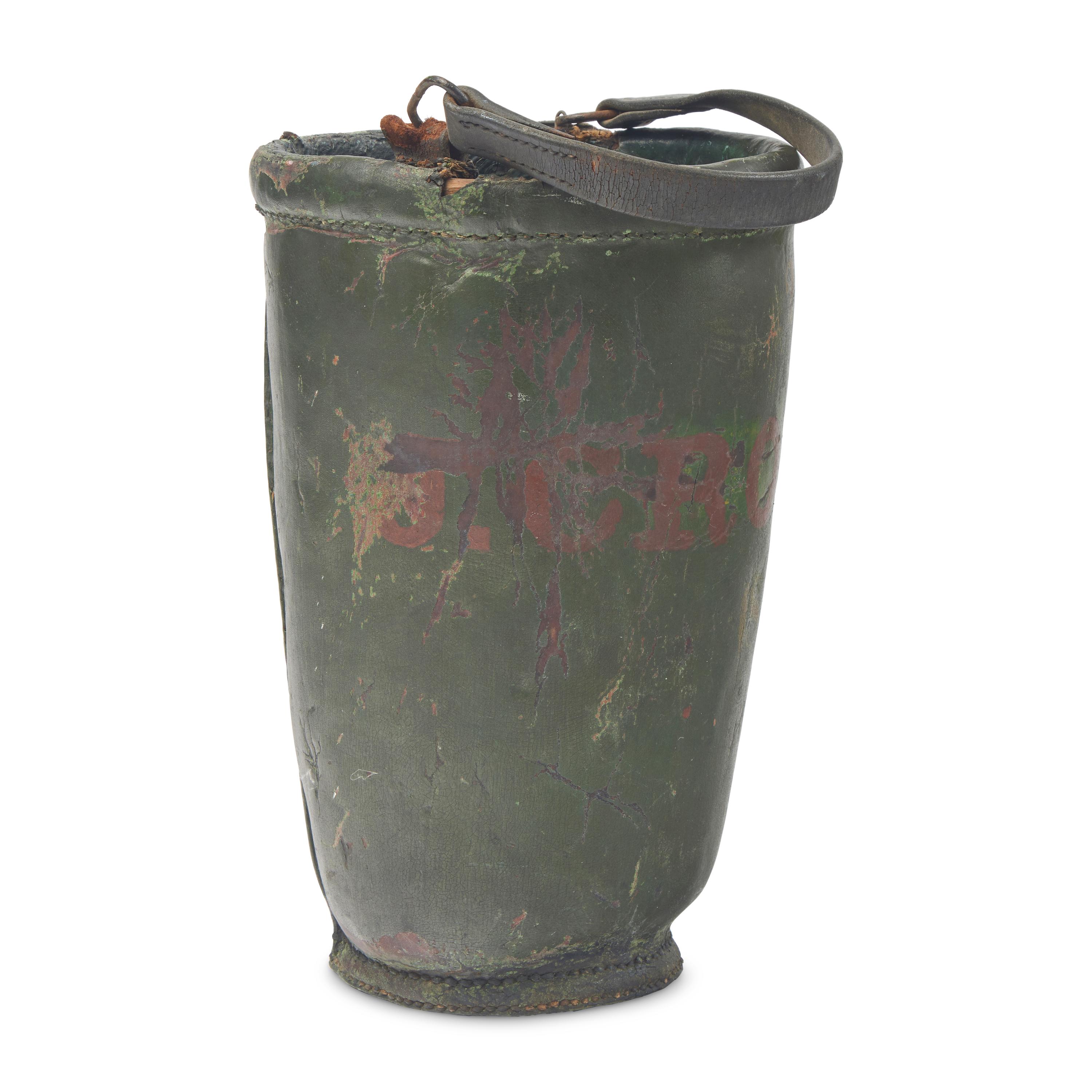 A Painted Leather Fire Bucket