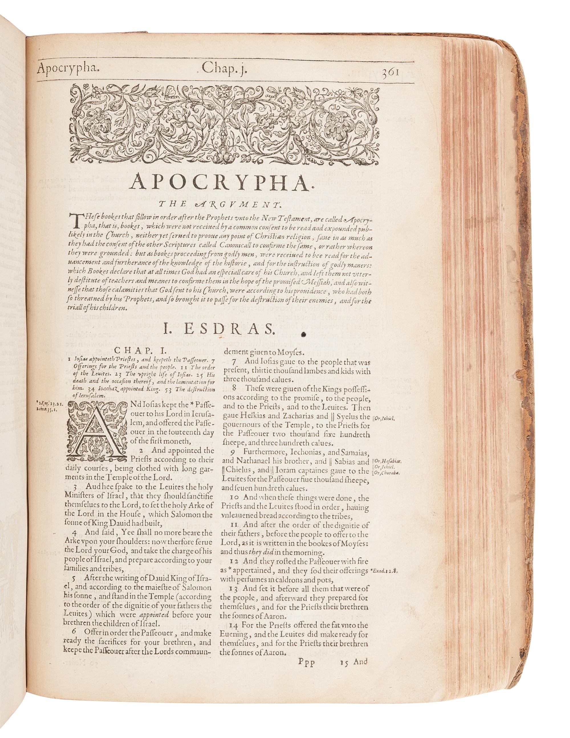 [BIBLE, in English]. [Geneva-Tomson Version]. The Bible; that is, The Holy Scriptures contained in the Old and New Testament . London: Robert Barker, 1607.