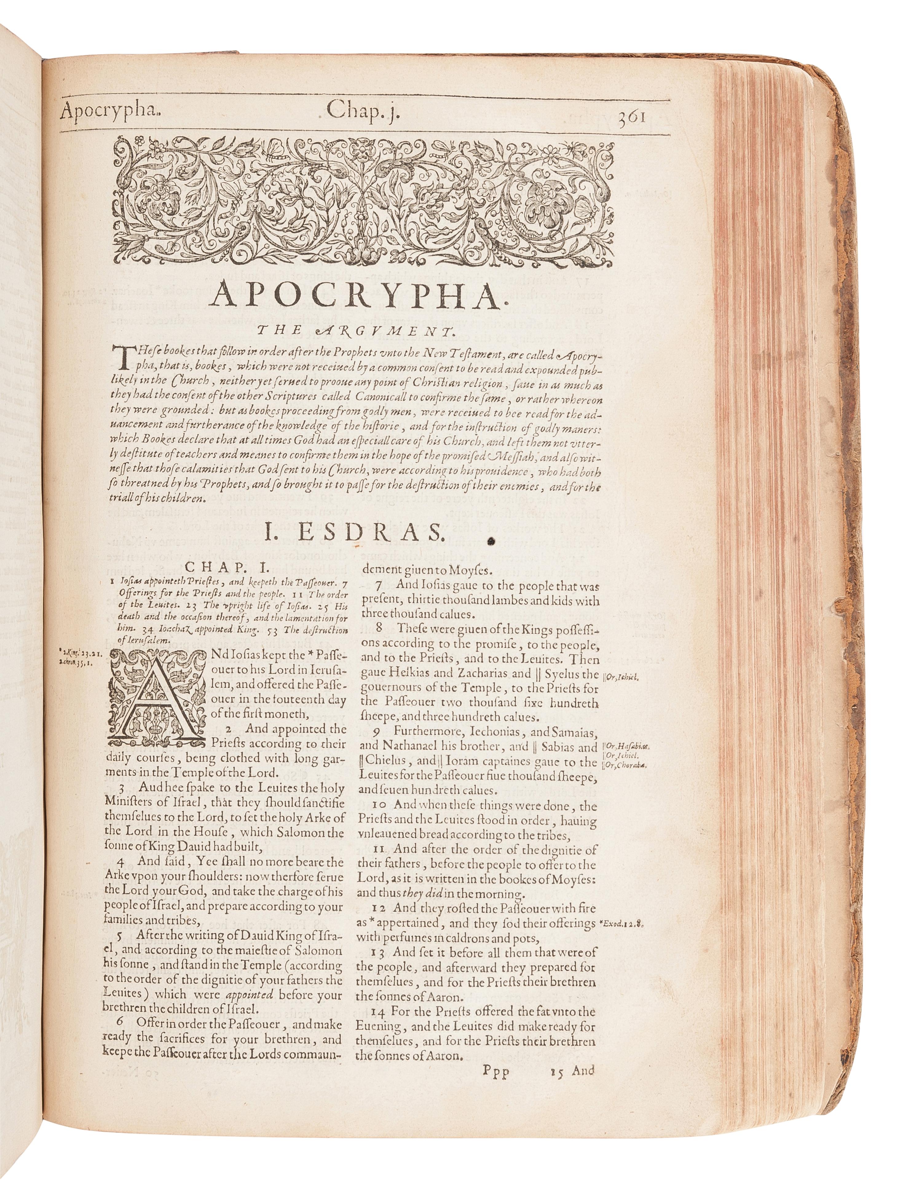 [BIBLE, in English]. [Geneva-Tomson Version]. The Bible; that is, The Holy Scriptures contained in the Old and New Testament . London: Robert Barker, 1607.