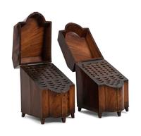 A Pair of George III Mahogany Knife Boxes