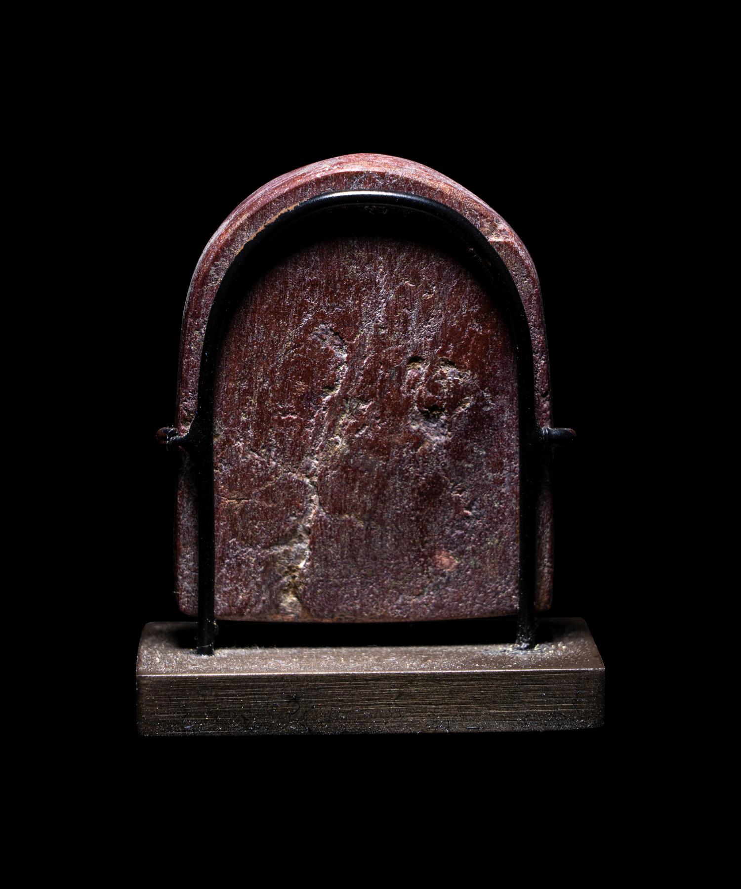 A Byzantine Red Steatite Icon of Saint Panteleimon