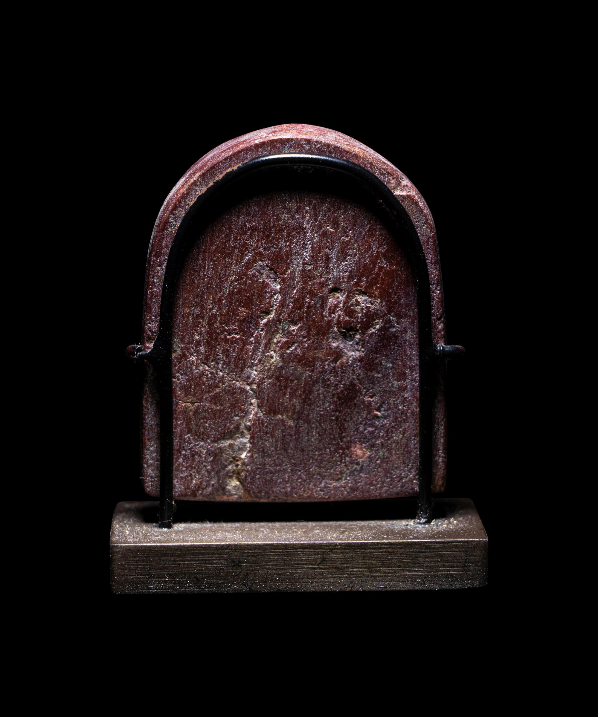 A Byzantine Red Steatite Icon of Saint Panteleimon
