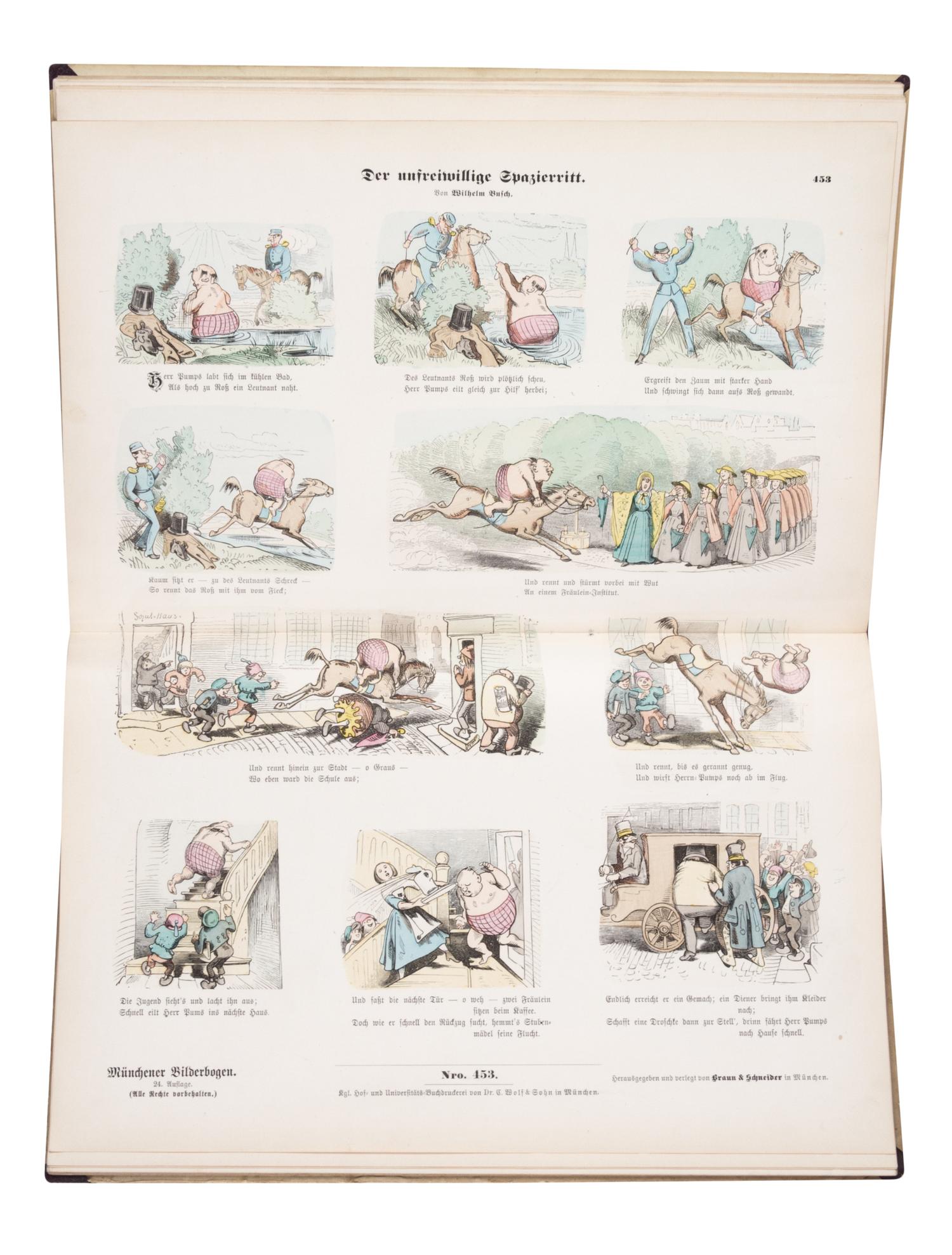 (CHILDREN'S) BUSCH WILHELM. Busch Bilderbogen I and II. Munich, [c. 1870]