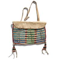 Crow or Nez Perce Beaded Buffalo Hide Work Bag