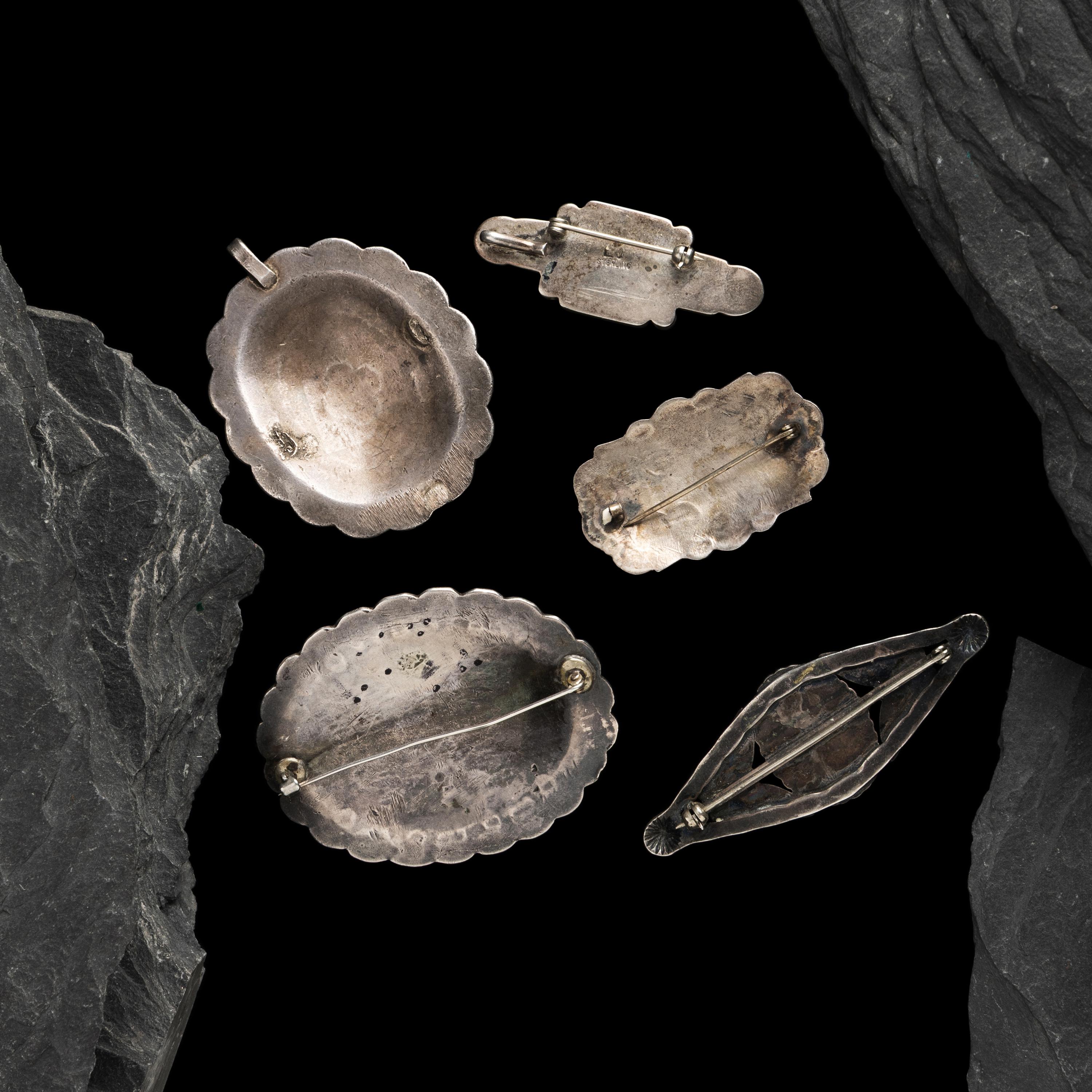 Group of Navajo Silver Pins and Pendants