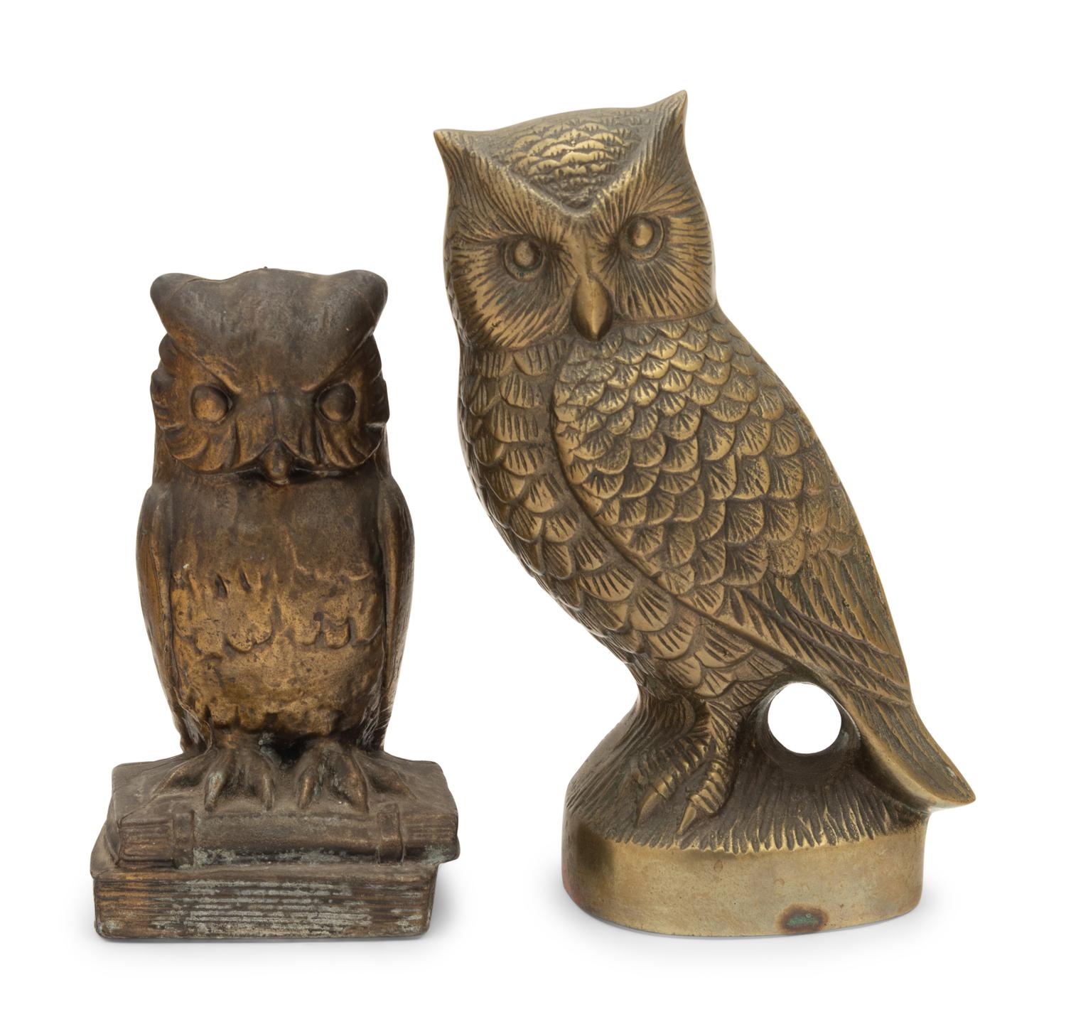 A Pair of Brass Owl Bookends