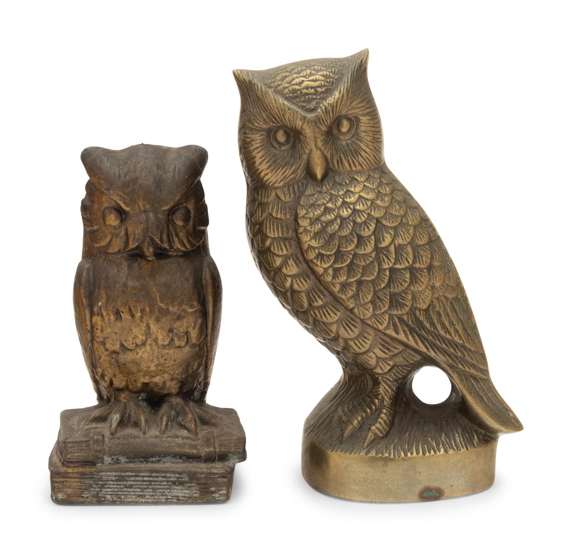 A Pair of Brass Owl Bookends