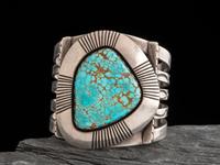 Sterling Silver and Mountain Kingman Turquoise Cuff Bracelet