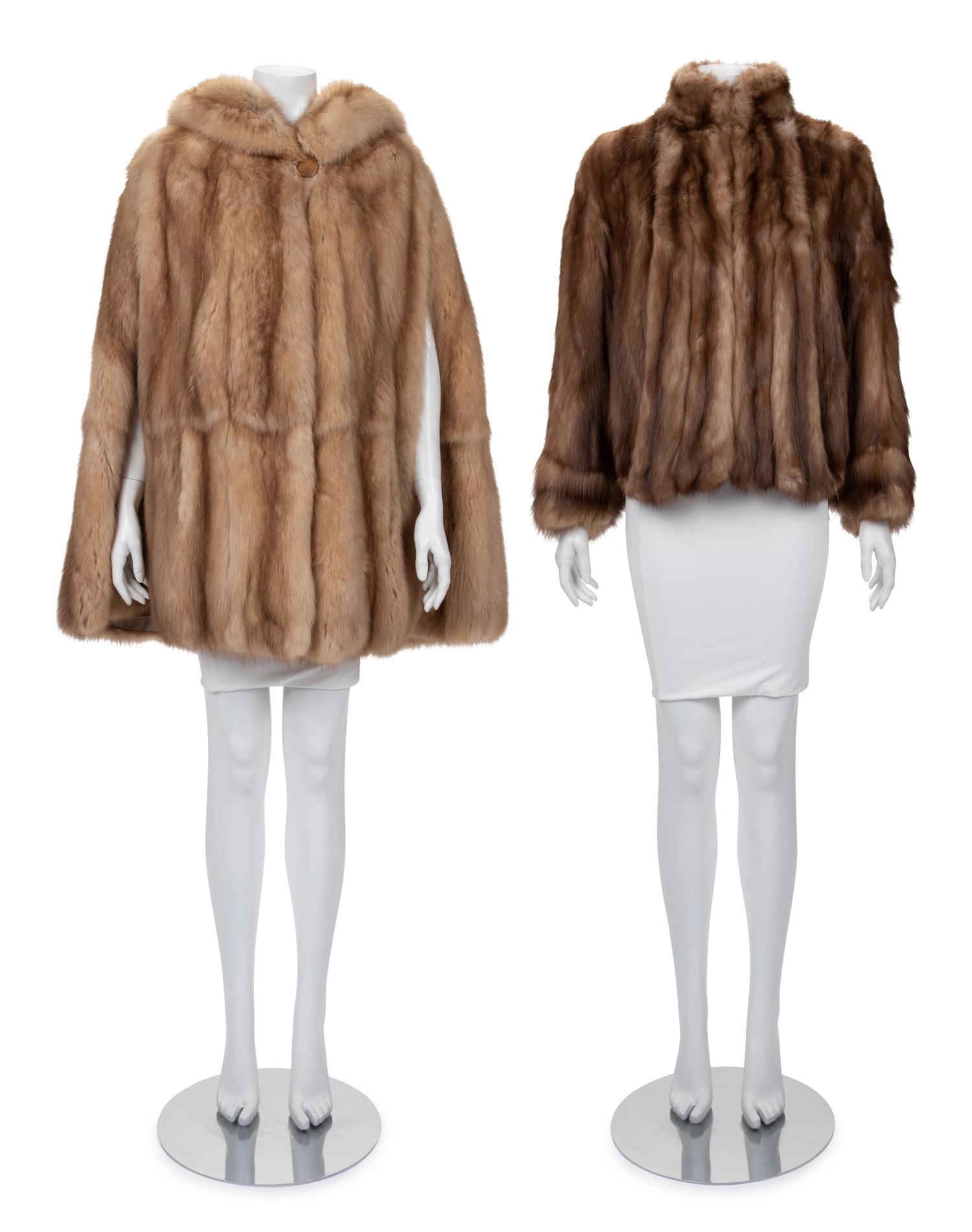 Two Sable Fur Capes: One Derek Lam and One Unlabeled, 1990-2010s