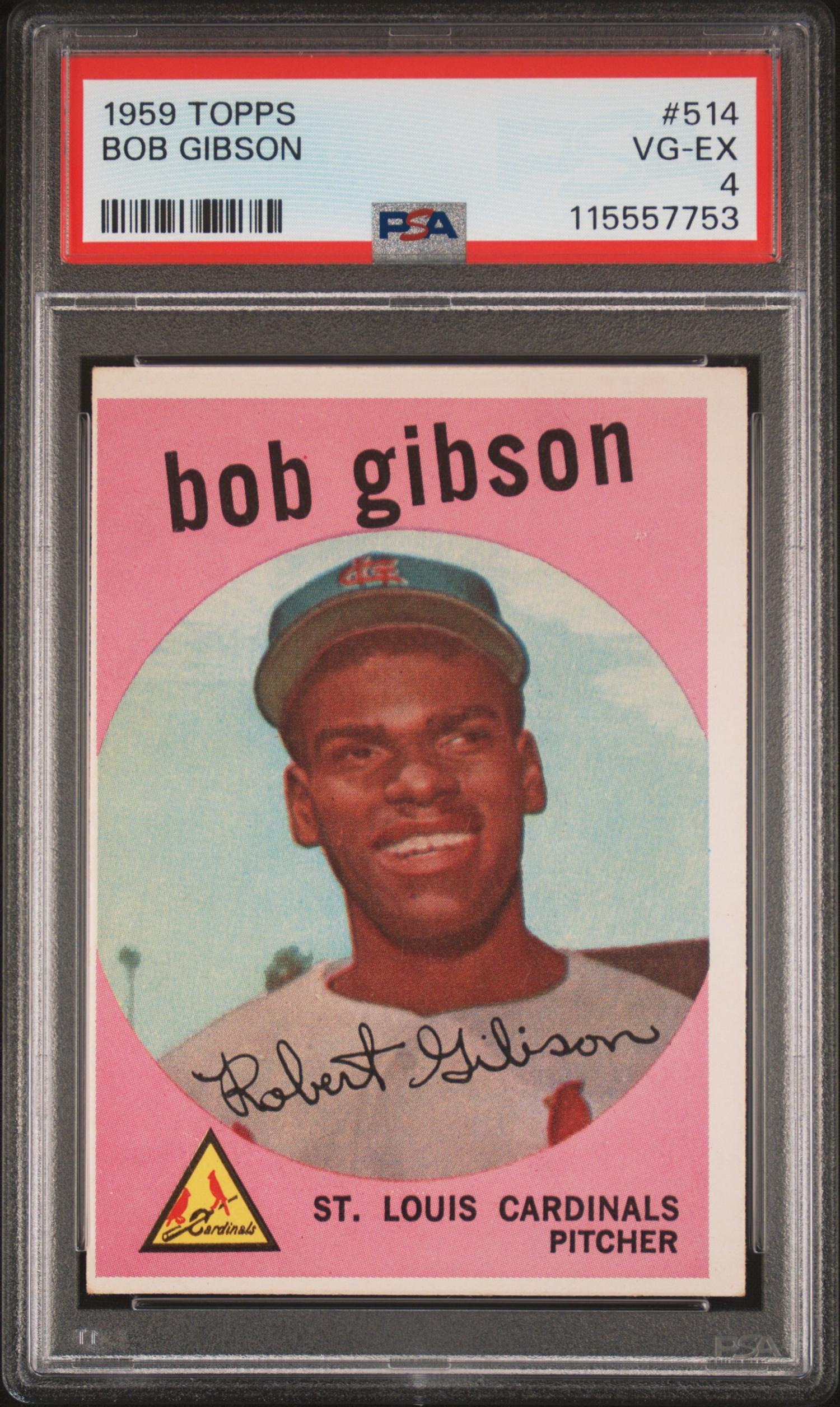 A 1959 Topps Bob Gibson Rookie Baseball Card No. 514 (PSA 4 VG-EX) from The Collection of David Eisenhower
