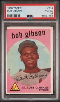 A 1959 Topps Bob Gibson Rookie Baseball Card No. 514 (PSA 4 VG-EX) from The Collection of David Eisenhower