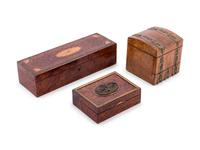 Three French Inlaid Burlwood Boxes