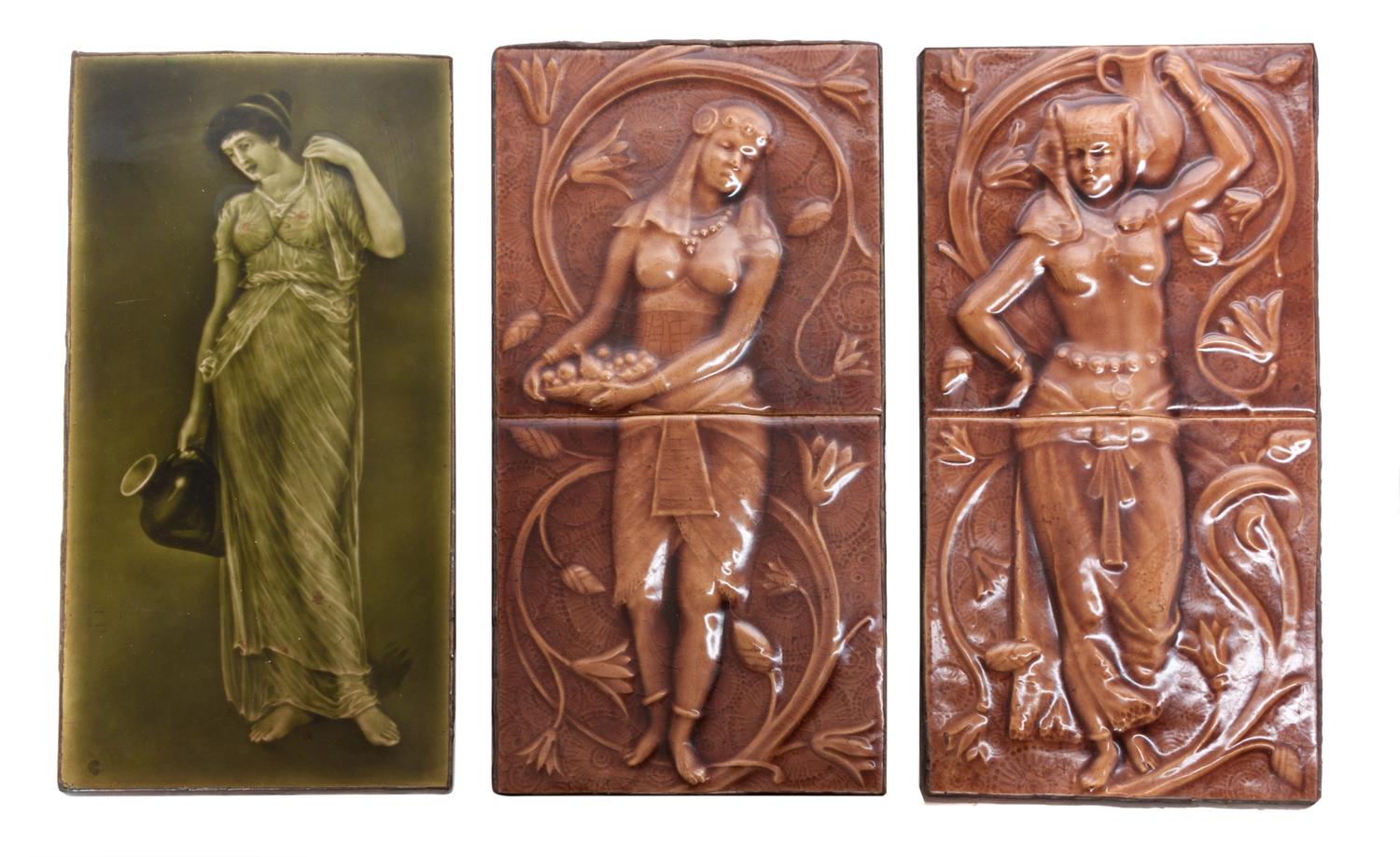 A Collection of Six Tiles Height of tallest 12 inches.