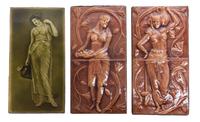 A Collection of Six Tiles Height of tallest 12 inches.