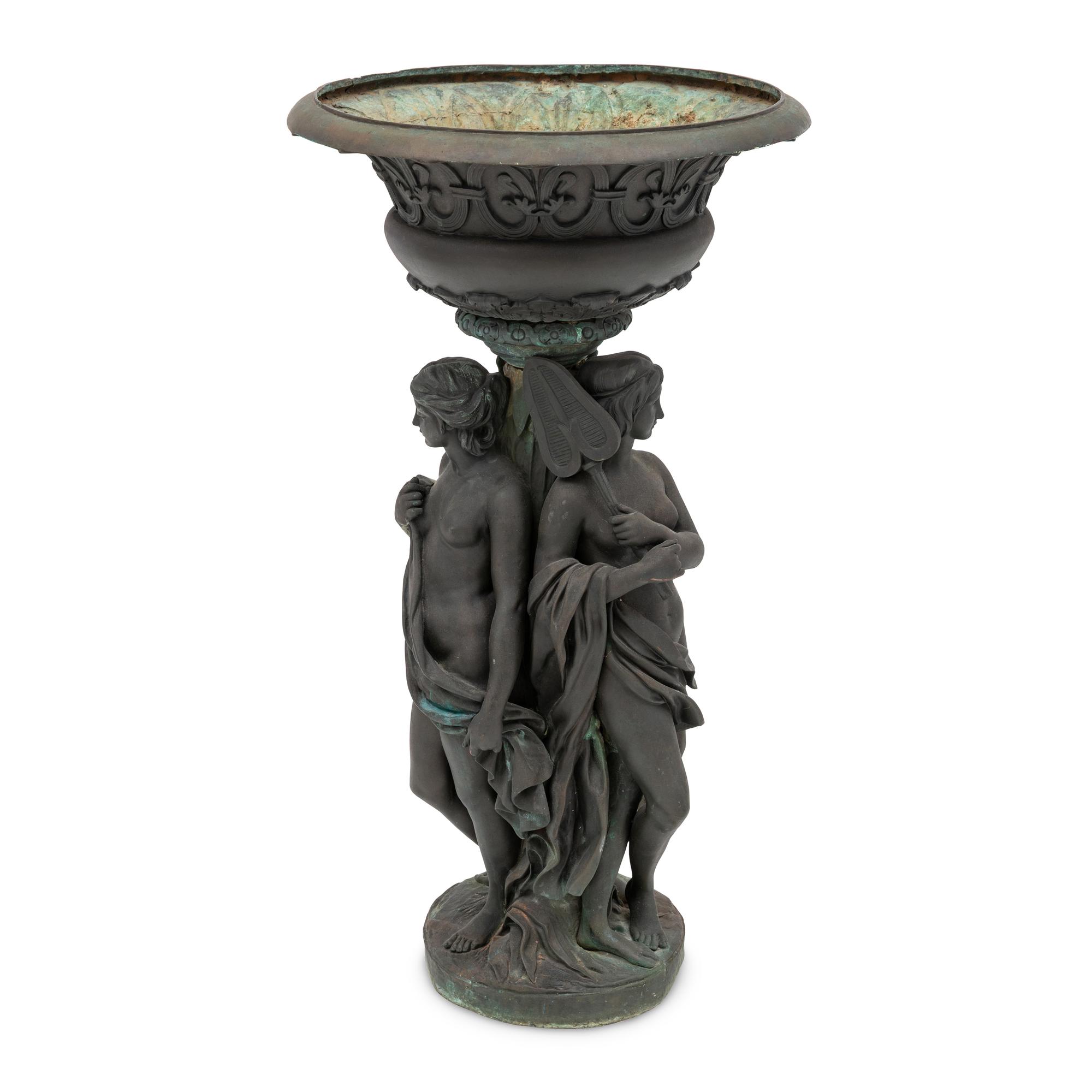 A French Bronze Figural Jardiniere