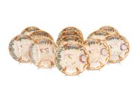 A Polychrome-Glazed Earthenware Asparagus Service