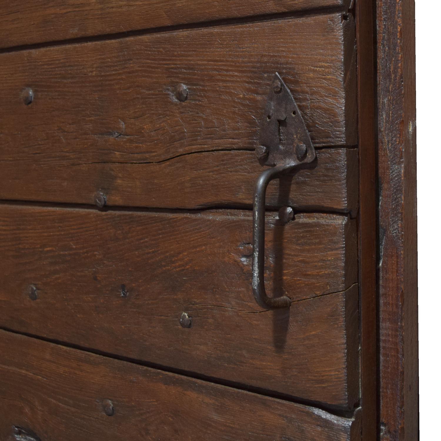 A Sliding Wood Door with Hardware and Frame 71" W x 4" D x 94" H — Italy, 19th Century