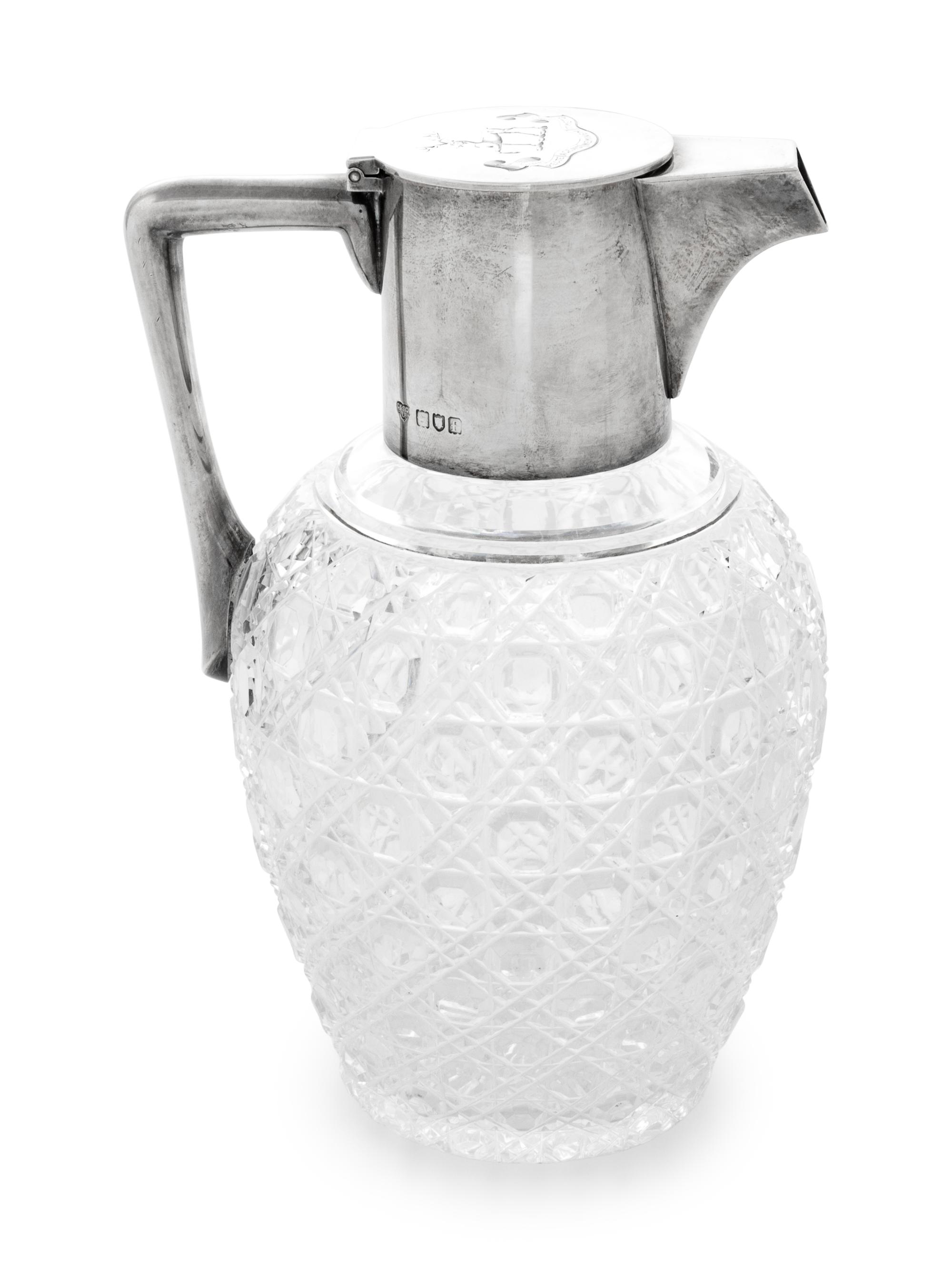 An Edwardian Silver-Mounted Cut-Glass Claret Jug