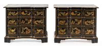 A Pair of Drexel Chinoiserie Decorated Chests of Drawers