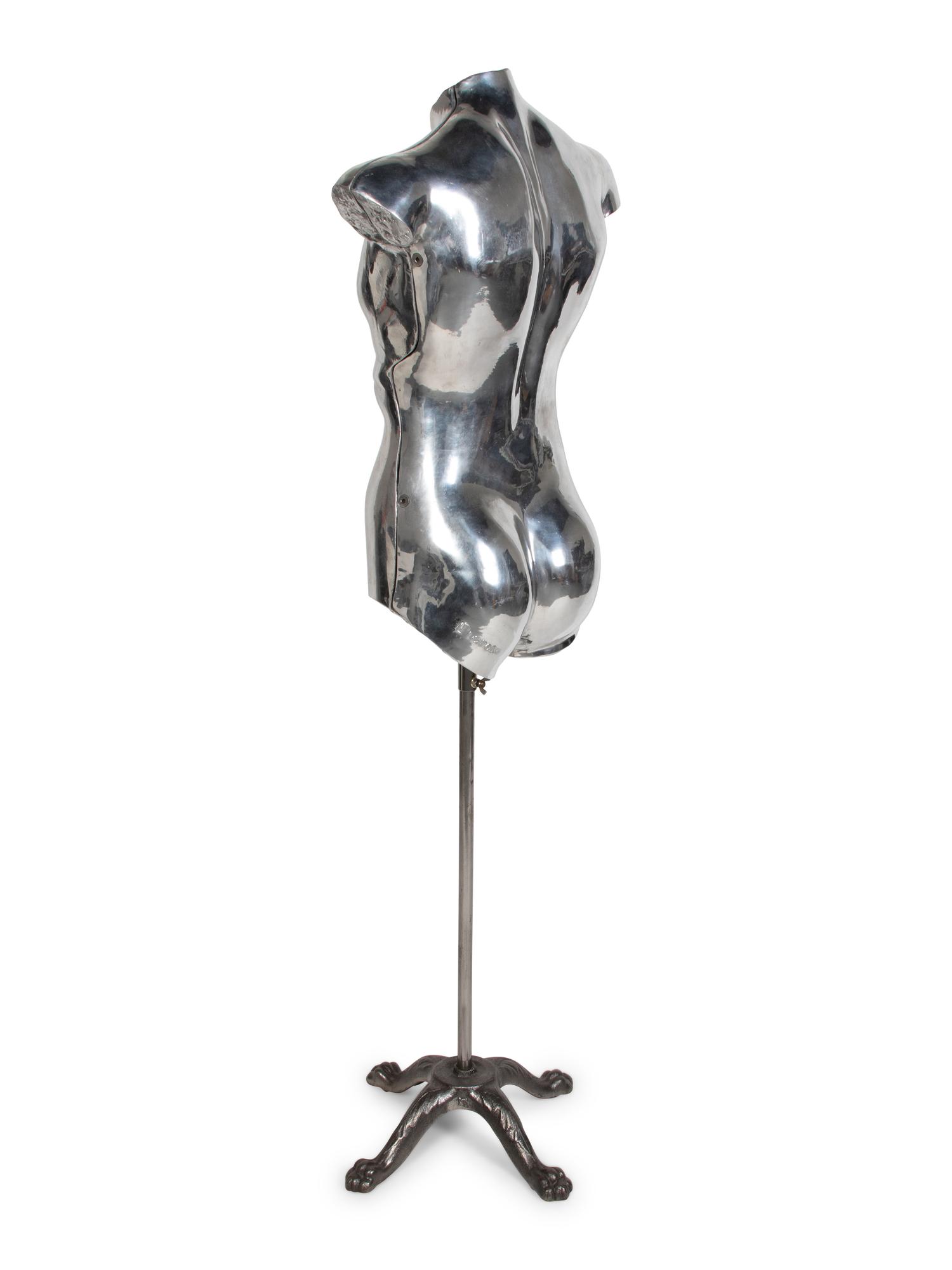 A Silvered Male Mannequin Form