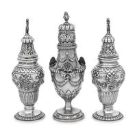 A Set of Three Silver Sugar Casters